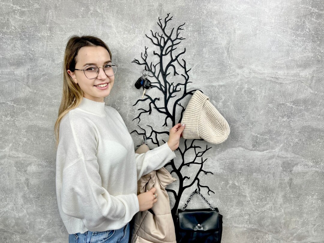 Vertically Branch Wall Hanger, Coat Rack, Coat Stand, Wall Mount Coat