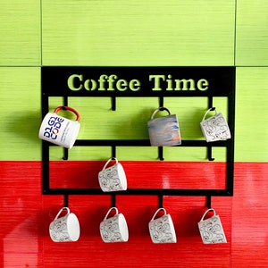 Coffee mug holder, coffee mug rack, coffee mug storage, wall mug holder