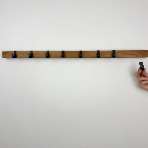 Perchero deslizante para entrada, moderno perchero de madera, perchero rústico de metal, perchero para pared, ganchos para llaves y armarios, regalo para el hogar.