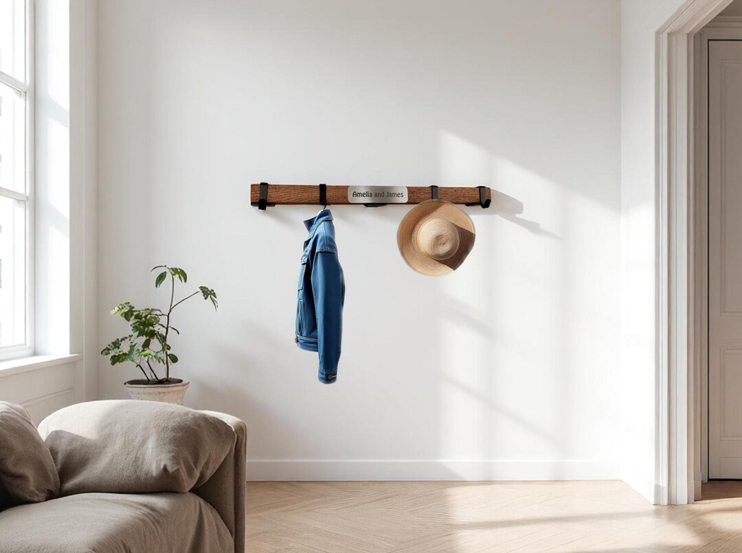 Personalized Wall Coat Rack, Clothes Wall Rack, Coat Rack Wall Mount ...