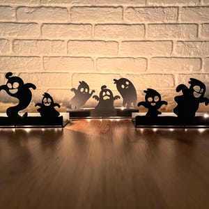 Set of 3 ghost candle holders, halloween candle holder, tealight holder, black metal halloween gift, halloween table centerpiece
