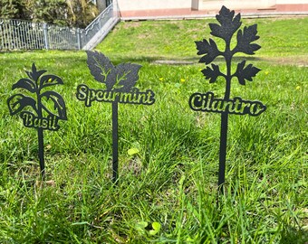 Garden markers, vegetable labels, herb and fruit tags, metal garden signs, plant name tags, garden decoration, garden stakes