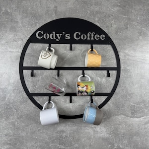 Espositore per tazze in metallo personalizzato, porta tazze da caffè, decorazione per bar del caffè, porta tazze da tè, organizer da cucina, espositore per tazze, regalo per la festa della mamma