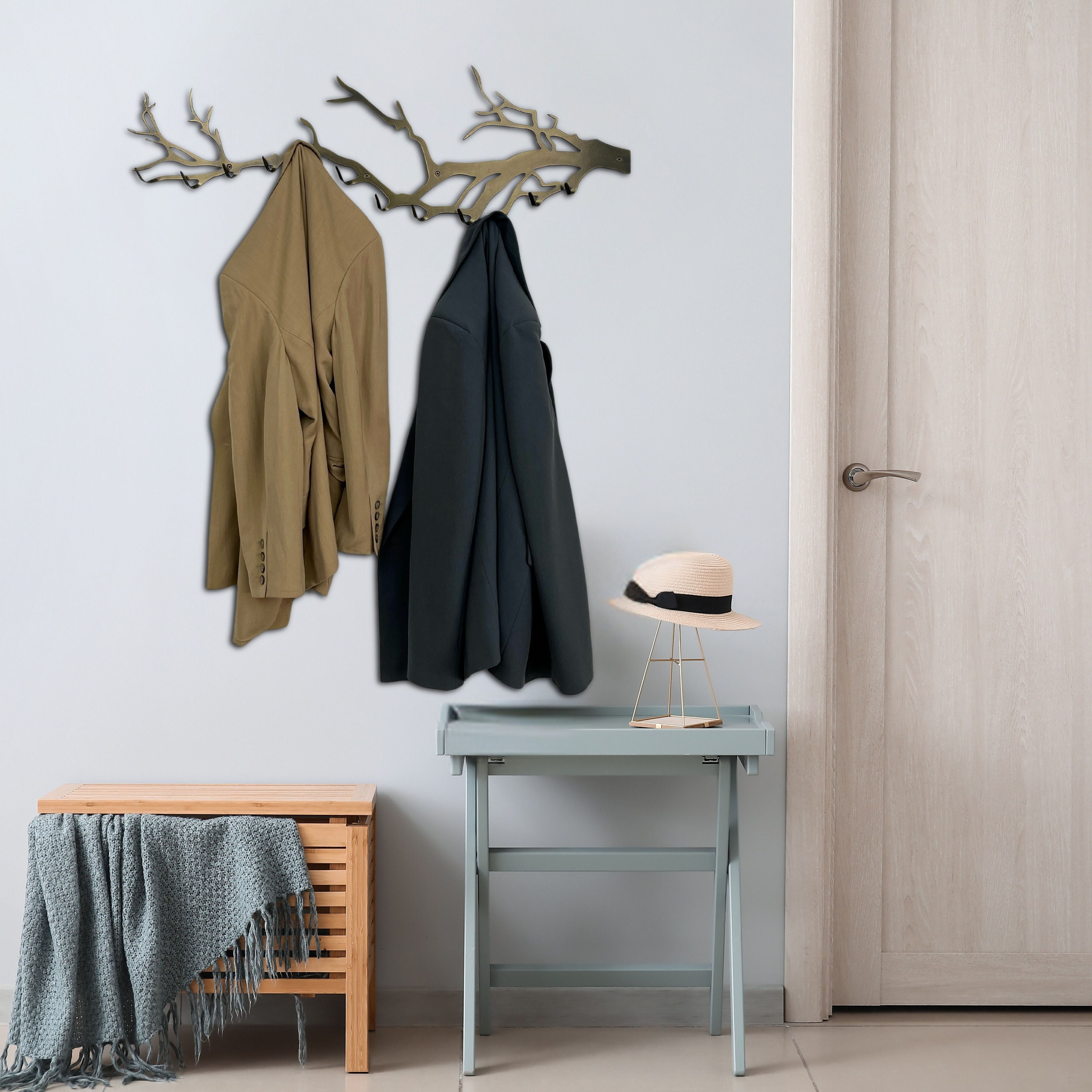 Metal Coat Rack Exclusive Bronze Branch Wall Hook Decorative Metal Hanger Metal Hanging Rack Hallway Decor Entryway Organizer Etsy
