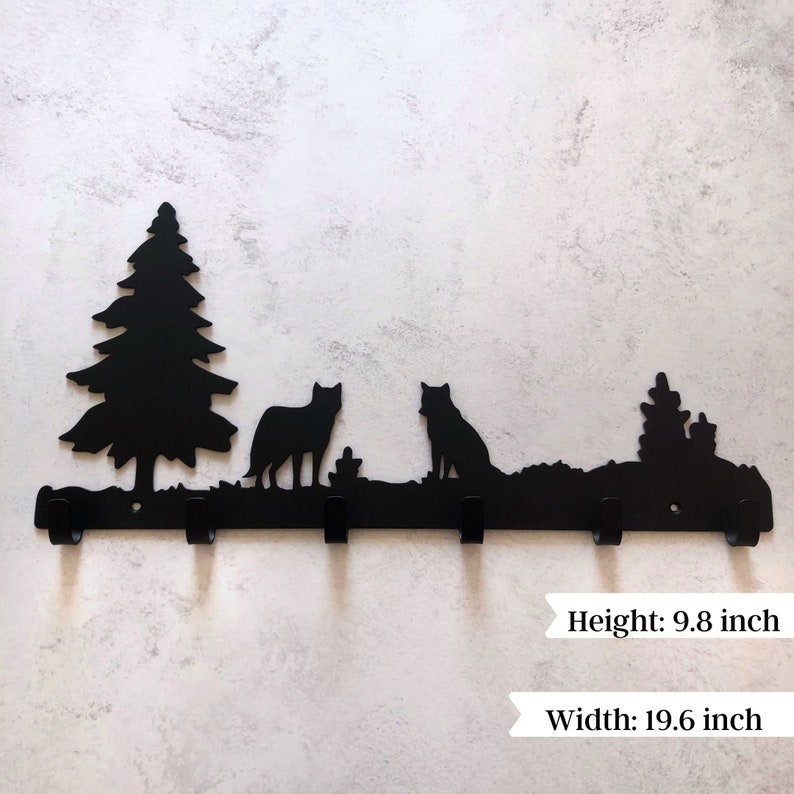 Wolves steel metal hook metal decor Wall Mountable Coat Etsy