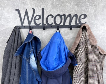 Custom Coat Hanger, Clothes Hanger, Coat Hook, Welcome to Our Home