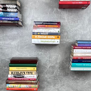 Metal hanging bookshelf, book organization, book display, minimalist shelf, wall mounted shelf, book lover gift, wall bookshelf