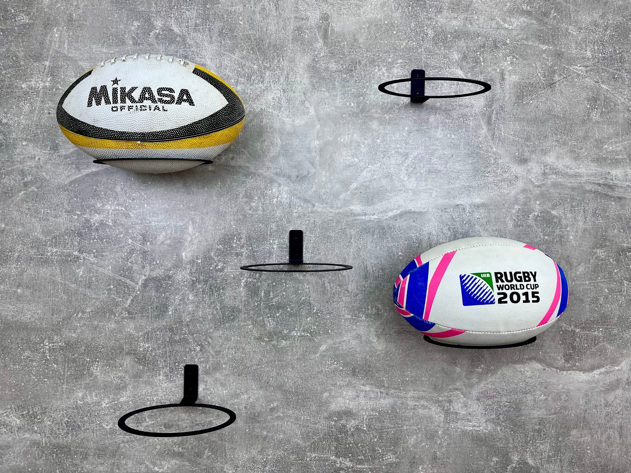 Priaora Lot De 5 Supports Muraux En Acier Pour Ballons De Football, Basket- Ball, Décoration De Salle De Sport Pour Volleyball (K11-5