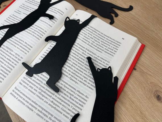 Cat bookmark steel for book / Metal bookmark / laser cut metal /  bookmark for books gift / Gift for book lover / Gift for readers
