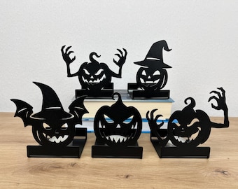 Zestaw 5 świeczników na Halloween, świecznik w kształcie dyni, dekoracja do domu w stylu gotyckim na Halloween, straszne dekoracje, prezent na imprezę halloweenową