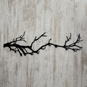 Tree branch coat rack, key holder for wall, entryway decor, housewarming gift