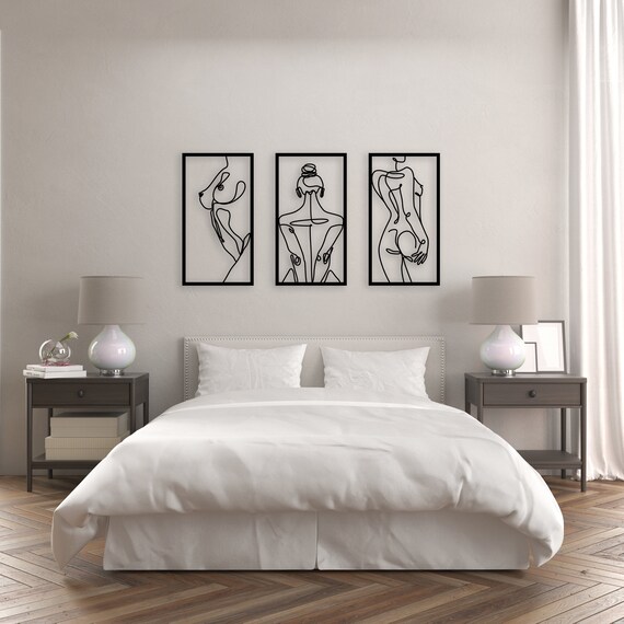 Minimalist line art woman, metal line art, metal artwork, large metal wall art, bedroom decor teens, boho style line art, single line art