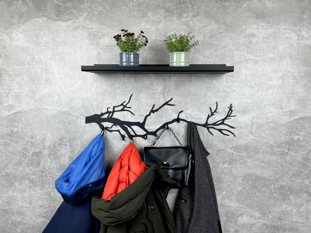 Set Metal Shelf and Hanger, Wall Hanger, Wall Shelves, Decorative