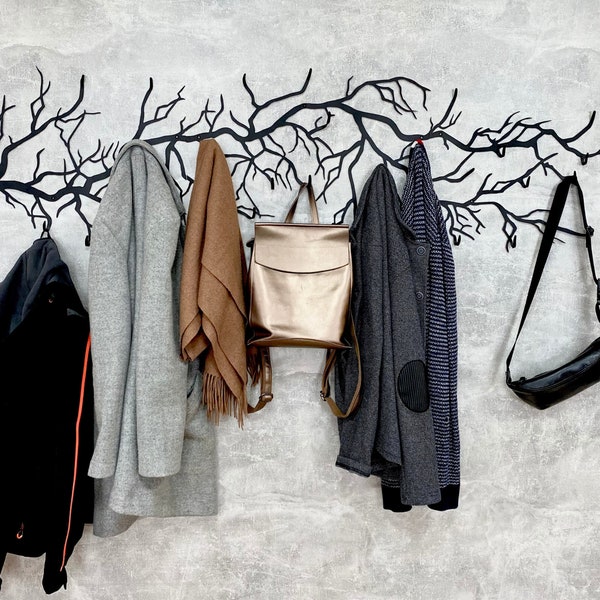 Large entryway coat rack, clothing rack, coat rack storage, rustic coat rack,  coat rack wall mount, coat hooks for wall