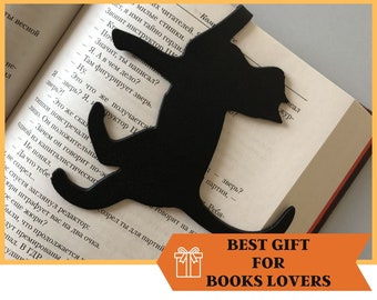 Cat steel bookmark for book / Metal bookmark / laser cut metal /  bookmark for books gift / Gift for readers / Gift for book lover