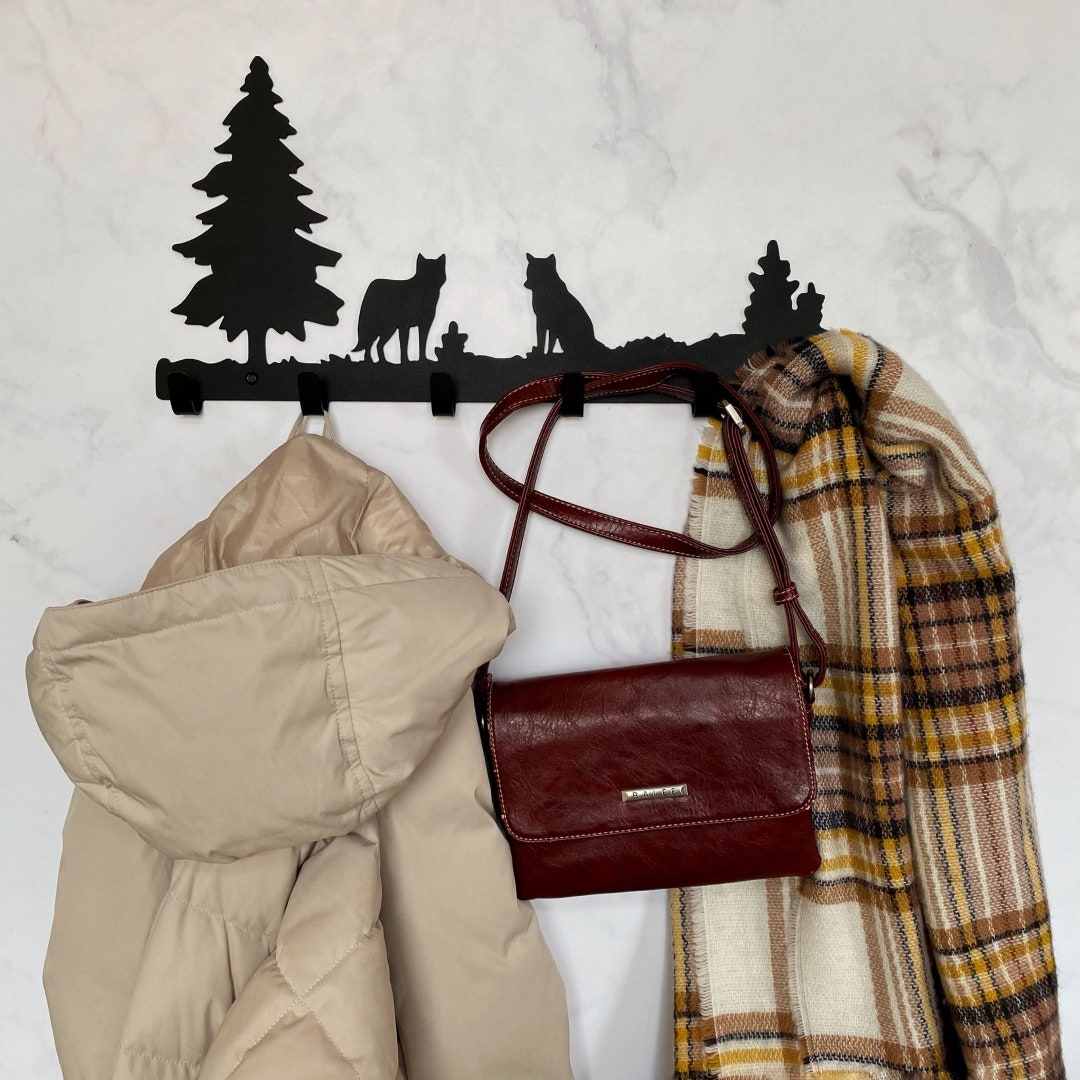 Wolves Steel Metal Hook, Metal Decor Wall Mountable Coat Hooks, Steel