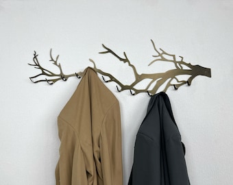 Bronze branch wall hook, wall hanger, tree coat rack wall mount, metal hanging rack, entryway wall decor, housewarming gift