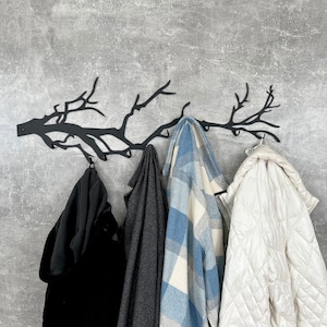 Tree Metal Wall Decor Steel Branch Coat Rack House Wall Tree Decor Metal Wall Decor Metal Tree Branch Coat Rack Entryway Hooks Etsy