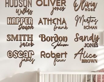 Custom Wood Nursery Name Sign, Custom Nursery Sign, Wooden Name Sign, Wood Sign, Wood Decor, Nursery Decor, Wooden Baby Names, Nursery Names