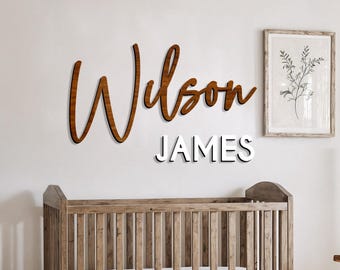 Letrero de madera personalizado para habitación de bebé: nombres de madera personalizados, letrero personalizado para habitación de bebé, letrero con nombre para bebé, arte para habitación de bebé, letrero con nombre para habitación de bebé, decoración de madera