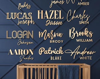 Custom Wood Nursery Name Sign: Personalized Wooden Decor, Nursery Sign, Wooden Name Sign, Wood Sign,  Nursery Decor, Wooden Wall Art