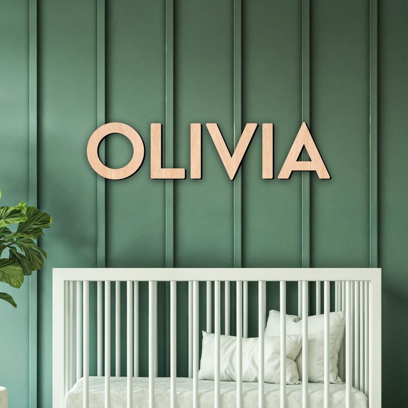 Large wooden  kids nursery name sign
