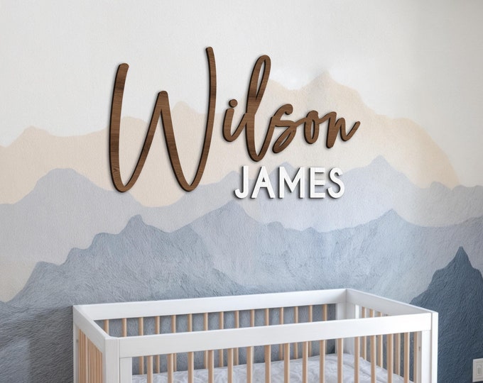 Custom Wood Nursery Name Sign: Personalized MDF Wood Name, Custom Nursery Sign, baby name sign, Nursery Art, nursery name sign, Wall Art