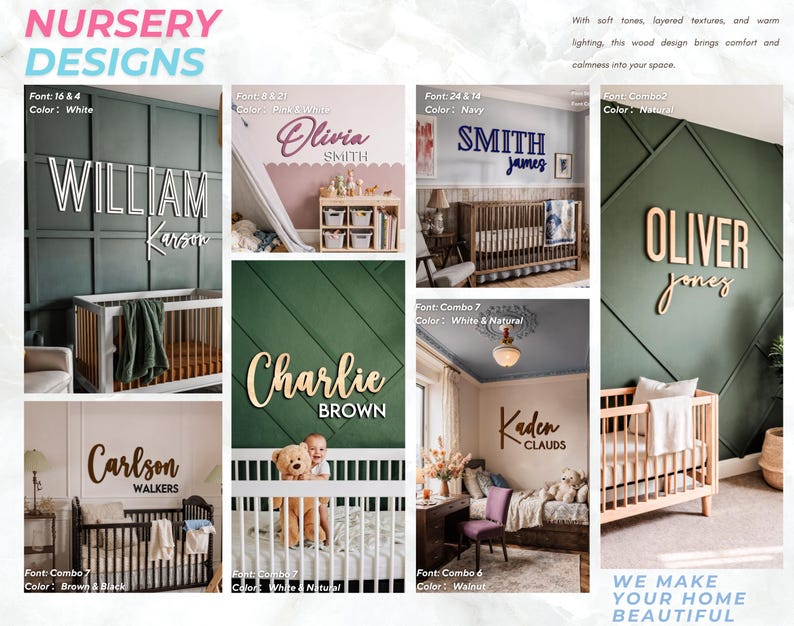 Letrero de madera personalizado para la habitación del bebé: Letrero personalizado con el nombre del bebé, Letrero personalizado para la habitación del bebé, Letrero con el nombre del bebé, Arte para la habitación del bebé, Letrero con el nombre de la habitación del bebé, Decoración de madera imagen 11