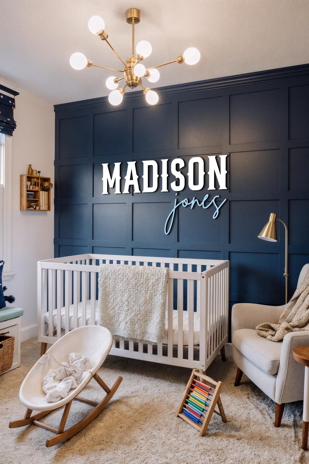 Custom Wood Nursery Name Sign: Personalized Wooden Decor - Etsy