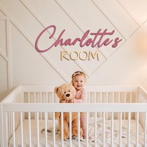 Custom Wood Nursery Name Sign: Personalized Wooden Decor, Nursery Sign, Wooden Name Sign, Wood Sign,  Nursery Decor, Wooden Wall Art