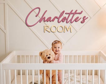 Custom Wood Nursery Name Sign: Personalized Wooden Decor, Nursery Sign, Wooden Name Sign, Wood Sign,  Nursery Decor, Wooden Wall Art