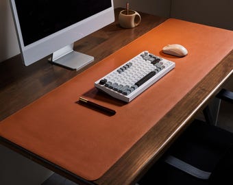 Alfombrilla de escritorio de cuero personalizada: alfombrilla impermeable para ratón y teclado, alfombrilla grande para ratón, regalo personalizado, regalo para niño, regalo de Navidad, regalo para novio