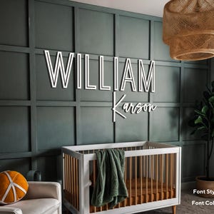 Letrero de madera personalizado para la habitación del bebé: Letrero personalizado con el nombre del bebé, Letrero personalizado para la habitación del bebé, Letrero con el nombre del bebé, Arte para la habitación del bebé, Letrero con el nombre de la habitación del bebé, Decoración de madera imagen 16
