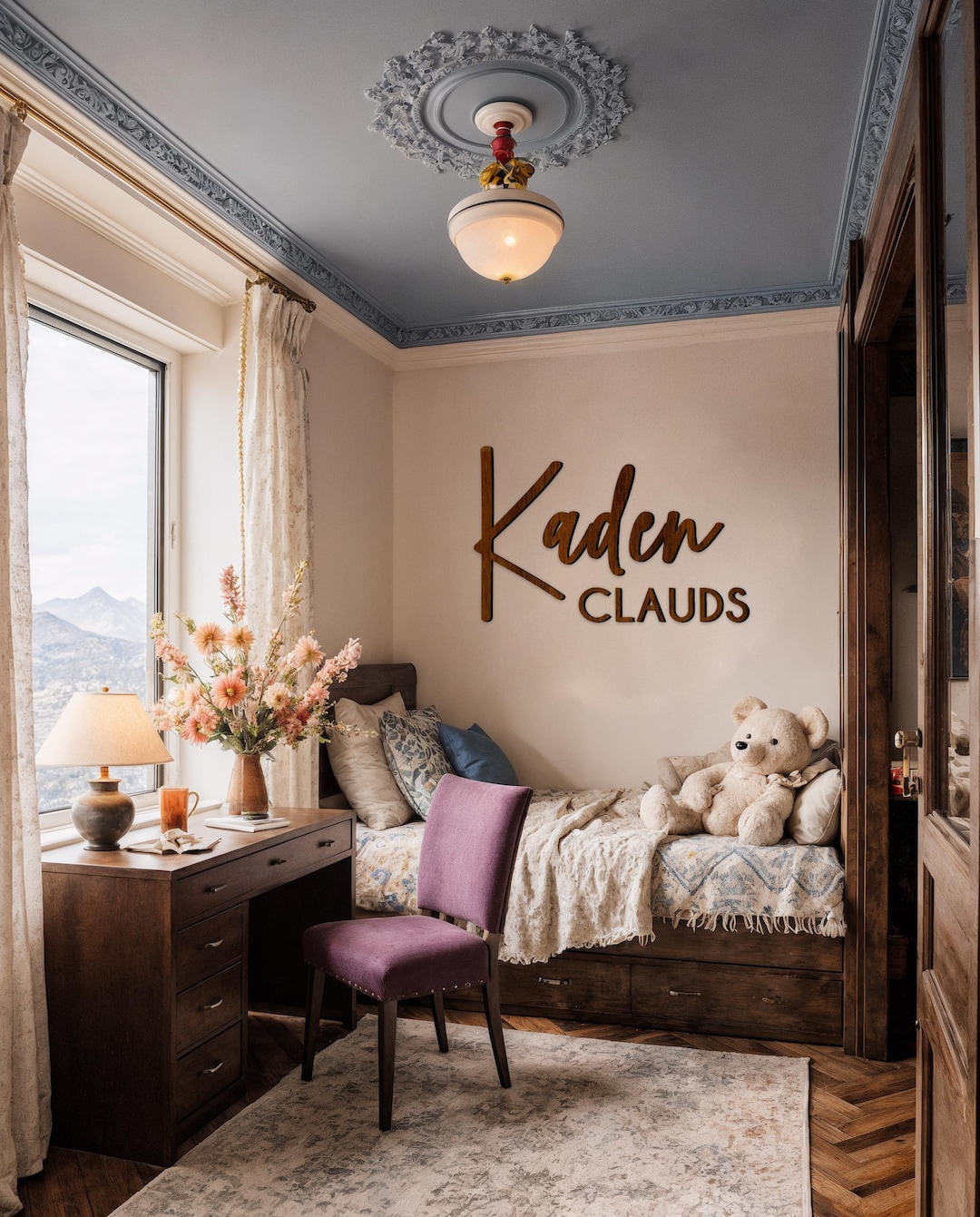 Custom Wood Nursery Name Sign: Personalized Wooden Names, Custom ...