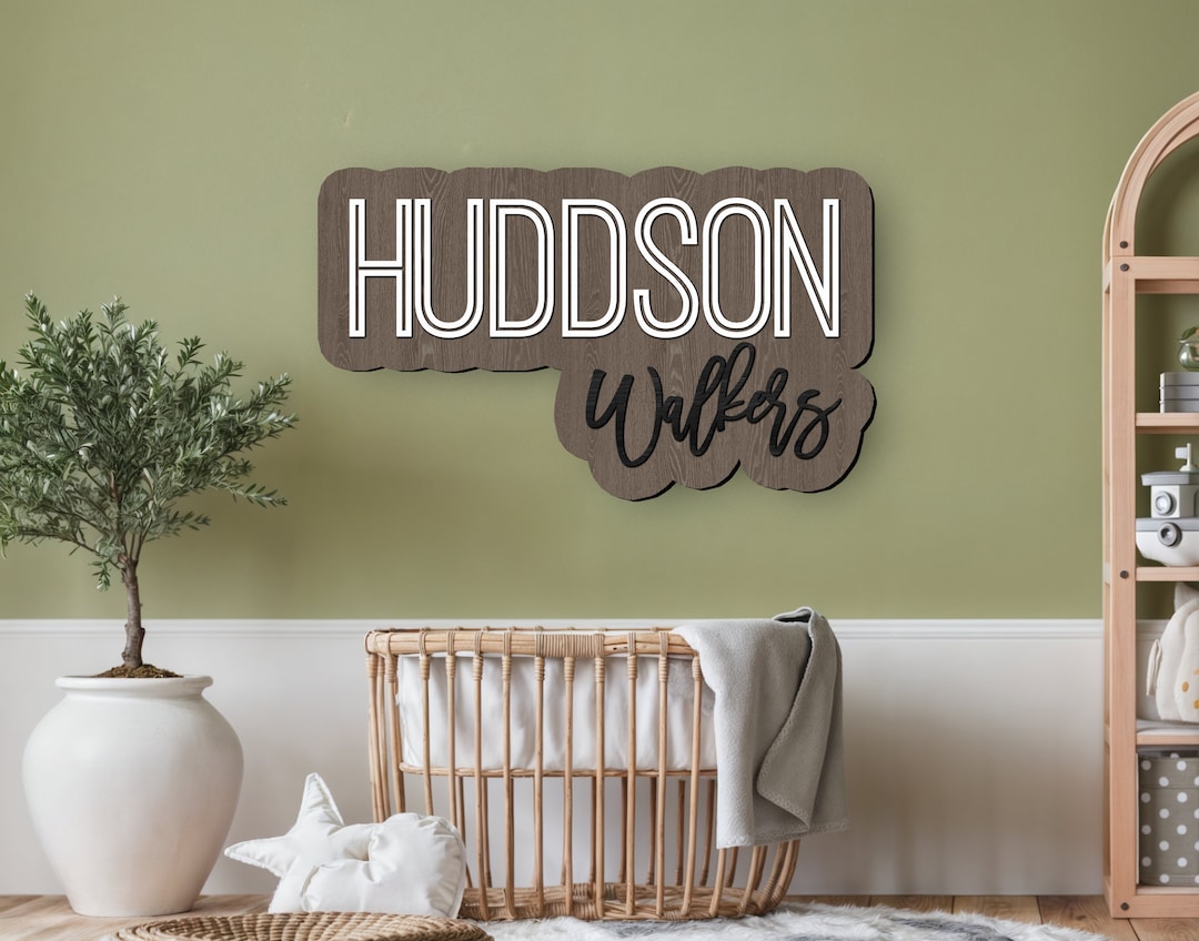 Custom Nursery Wood Name Sign, Layered Wood Sign, Nursery Name Sign ...