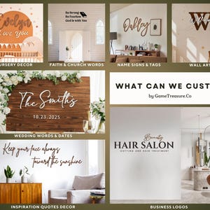 Custom Wood Quote Sign: Personalized Wall Decor,Custom Business Sign, Wooden Words, Wood Decor, Wooden Wall Art,Business Logos, Custom Logos image 2