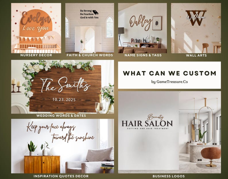 Custom Wood Quote Sign: Personalized Wall Decor,Custom Business Sign, Wooden Words, Wood Decor, Wooden Wall Art,Business Logos, Custom Logos image 2