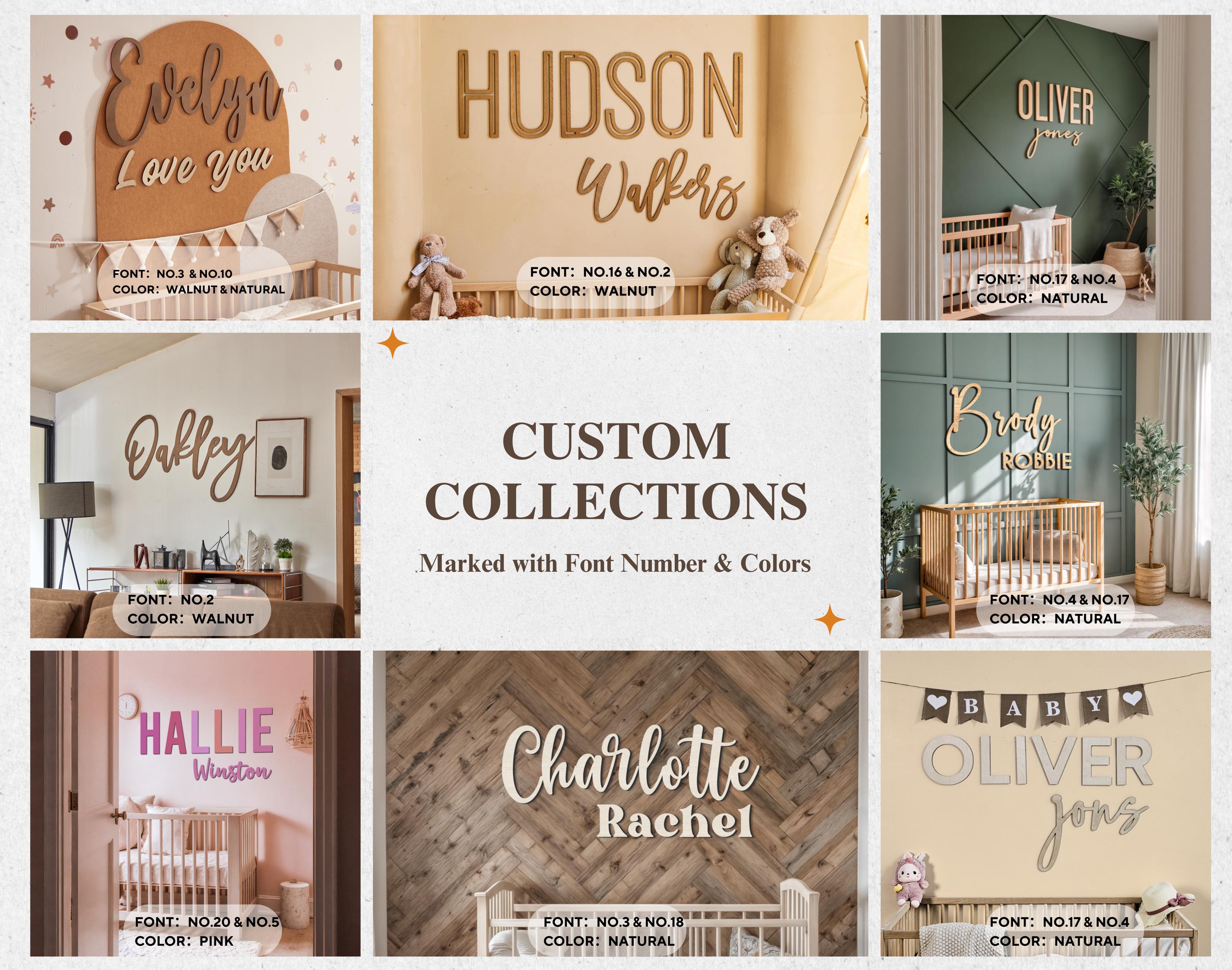 Custom Wood Nursery Name Sign: Personalized Wooden Decor, Nursery Sign ...