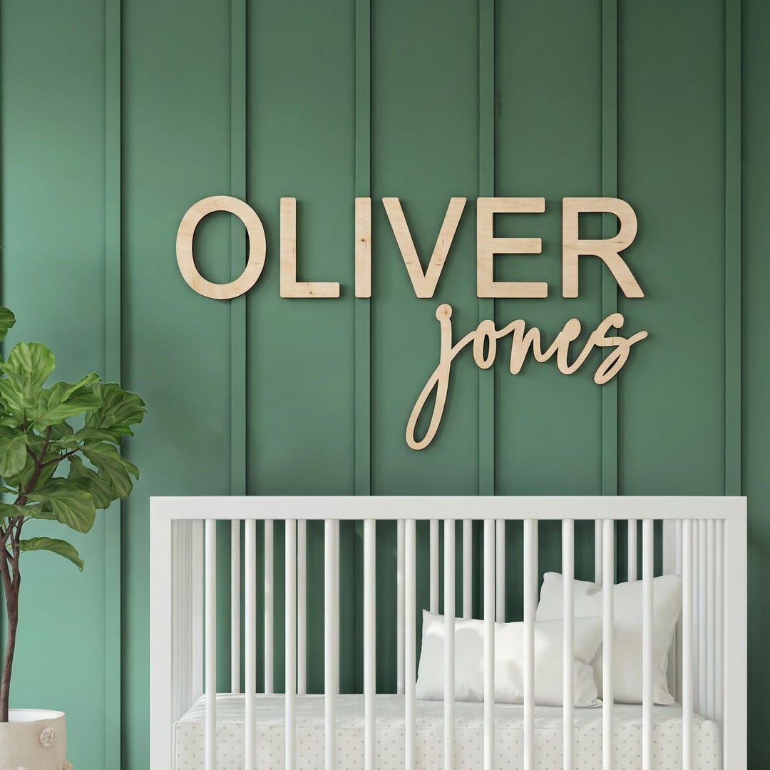 Custom Wood Nursery Name Sign, Custom Nursery Sign, Wooden Name Sign ...