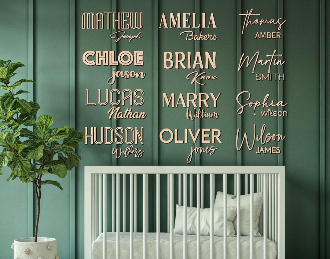 Custom Wood Nursery Name Sign: Personalized Wooden Decor, Nursery Sign ...