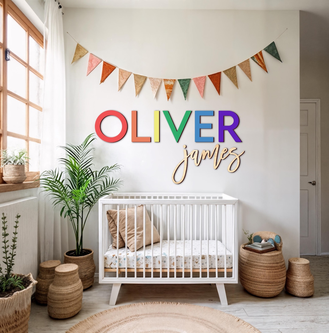 Custom Wood Nursery Name Sign: Personalized Wooden Decor - Etsy