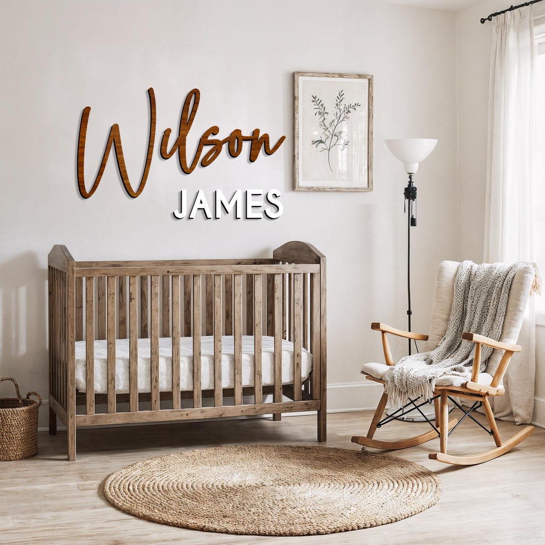 Custom Wood Nursery Name Sign: Personalized Wooden Names, Custom ...
