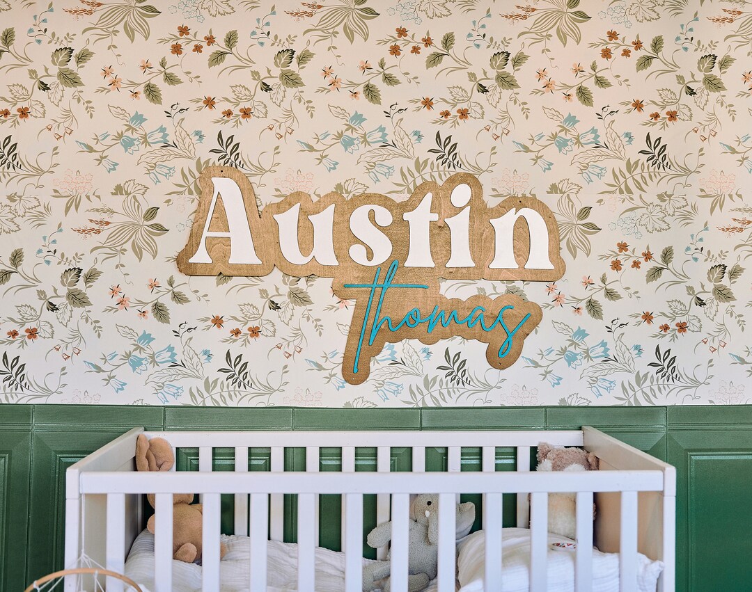 Custom Nursery Wood Name Sign, Layered Wood Sign, Nursery Name Sign ...