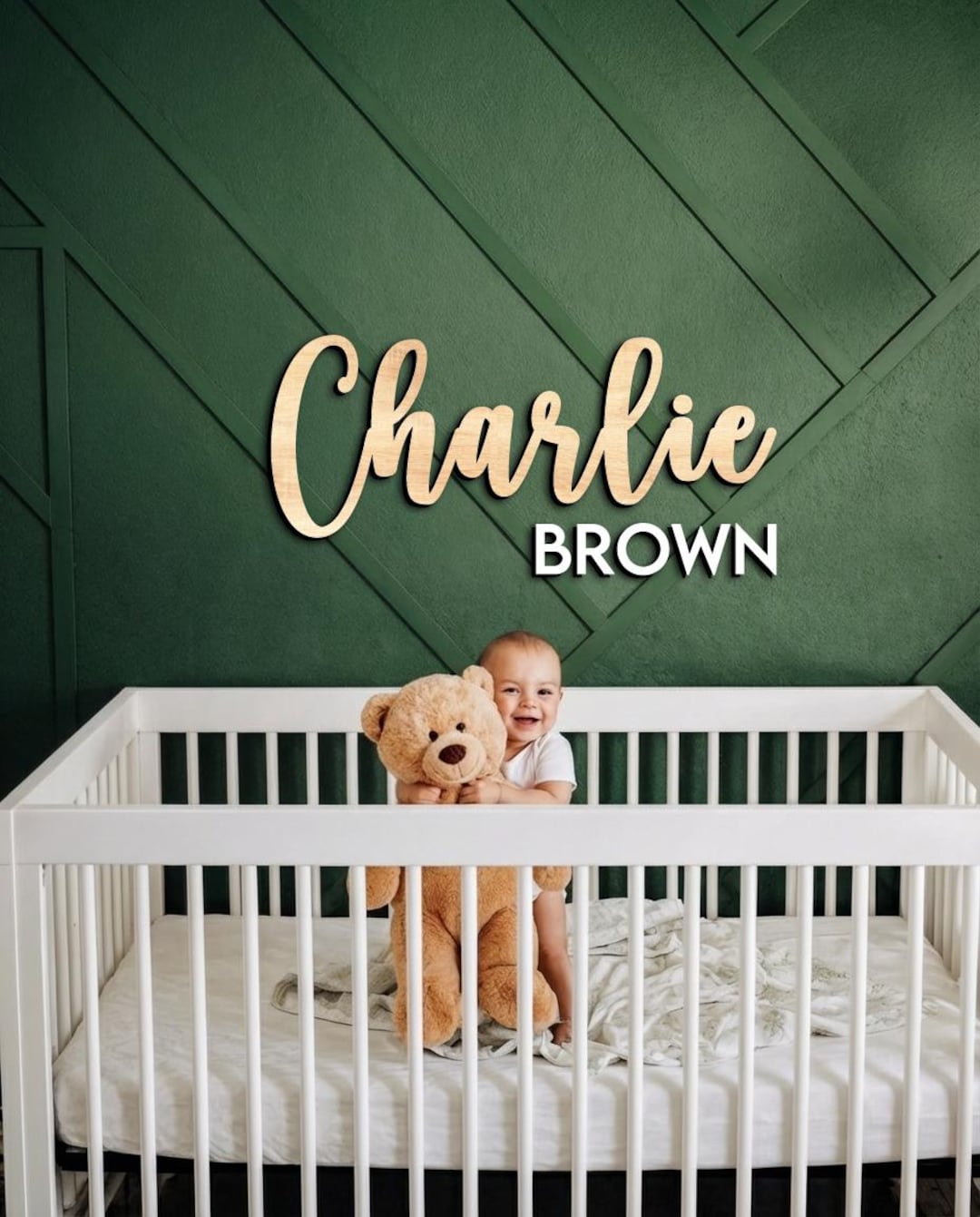 Custom Wood Nursery Name Sign: Personalized Wooden Names, Custom ...