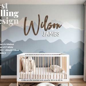 Letrero de madera personalizado para la habitación del bebé: Letrero personalizado con el nombre del bebé, Letrero personalizado para la habitación del bebé, Letrero con el nombre del bebé, Arte para la habitación del bebé, Letrero con el nombre de la habitación del bebé, Decoración de madera imagen 2