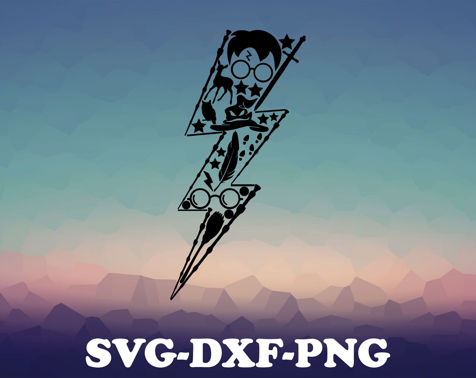 Lightning Harry's Scar Svg Hogwarts svg Hermione Svg | Etsy