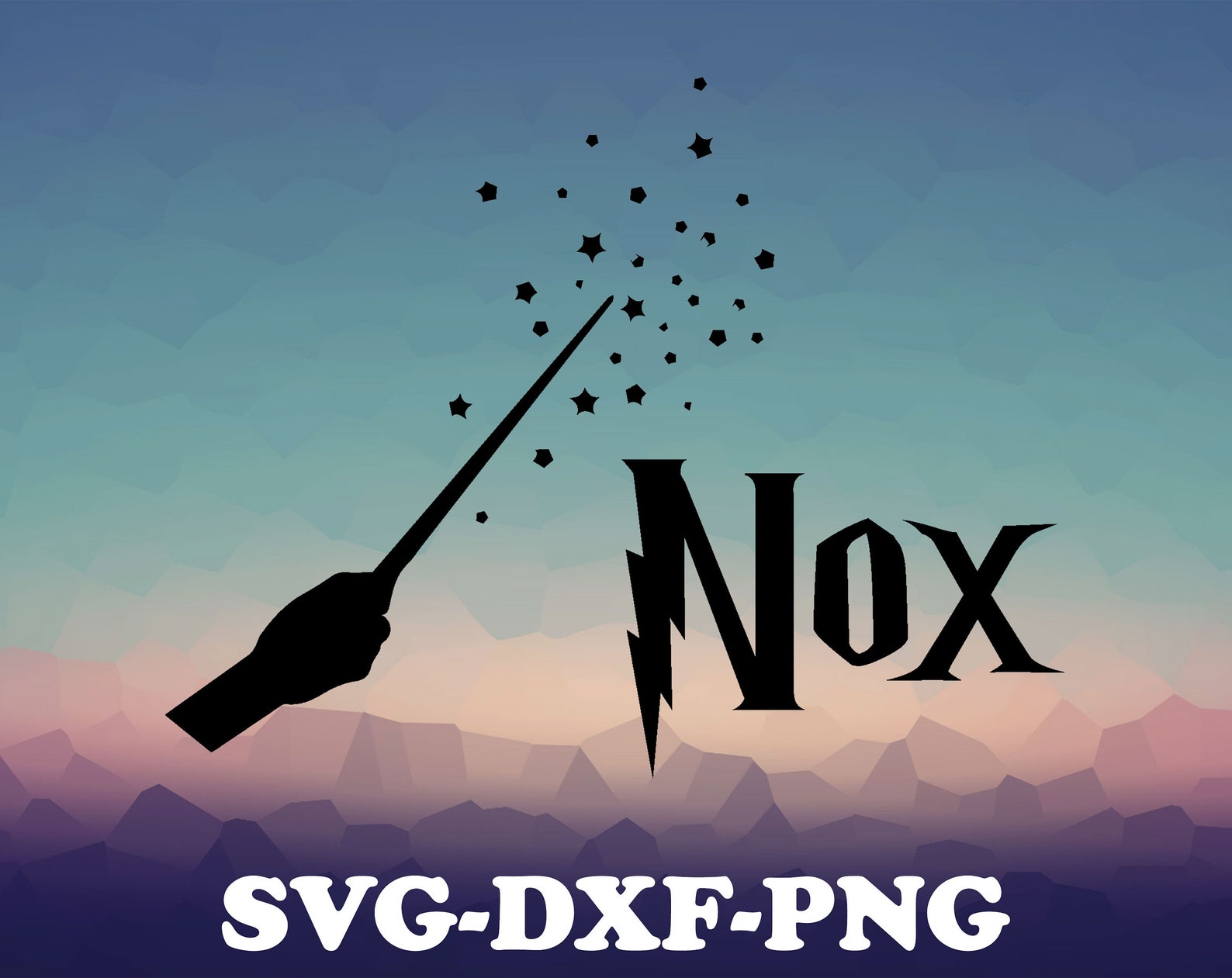 Nox with Wand Svg Hogwarts svg Hermione Svg Harry Potter Etsy
