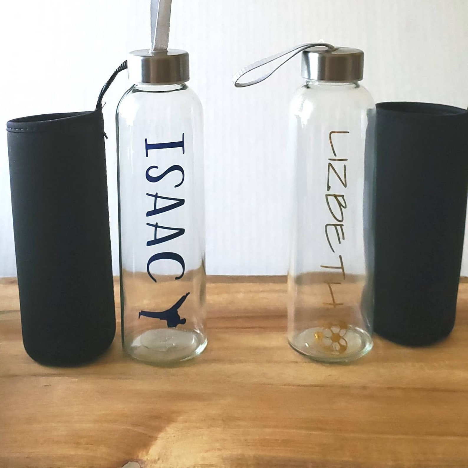 Glass Water Bottle Etsy