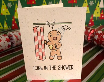 Icing in the Shower - Born and Bread - Hand Made Greeting Card