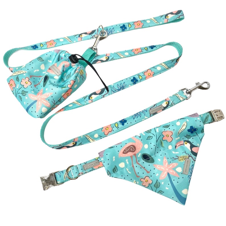 Dog lead 120 cm 150 cm 180 cm Tropical Print Dog Leash Handmade Leash Tropical Dog Leash Dog Accessories| Girl Boy Dog Leash